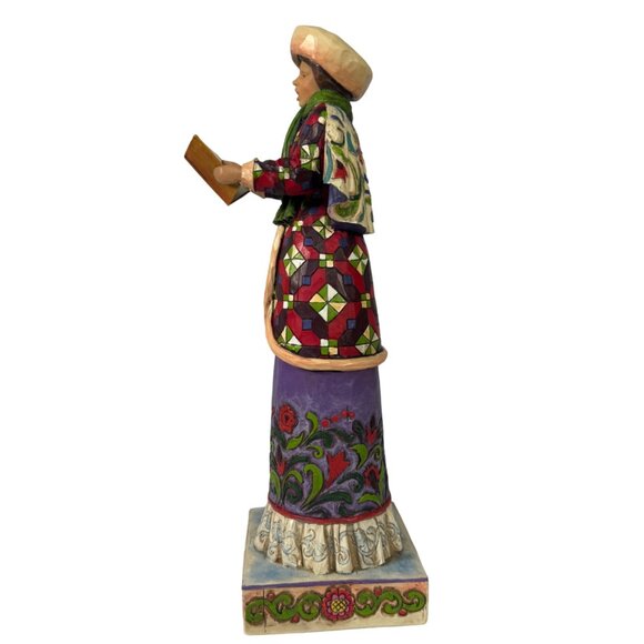Jim Shore Here We Come A-wand'ring So Fair to Be Seen Woman Caroler Figurine - Picture 3 of 7